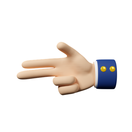Gun Hand Gesture  3D Icon