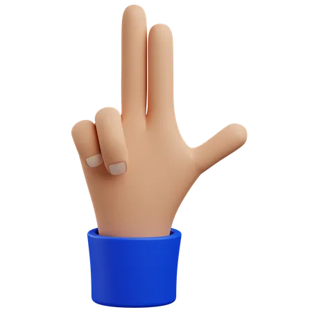 3 D Gun Hand Gesture With Isolated Background 3D Icon