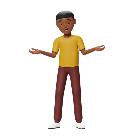 Guy Asking something  3D Icon