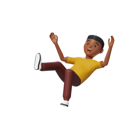 Guy Falling 3D Illustration