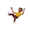 3d guy falling emoji