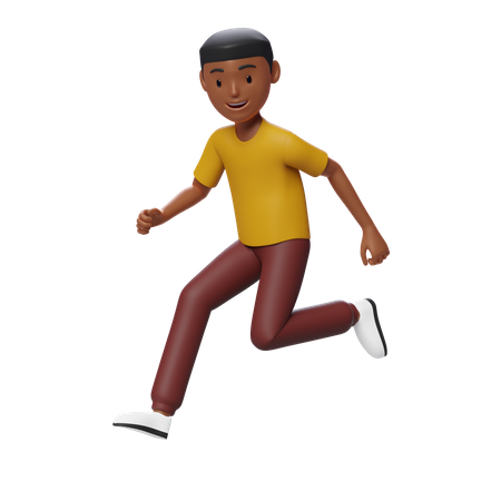 Guy Running 3D Illustration