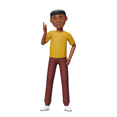 Guy thinking Something  3D Illustration