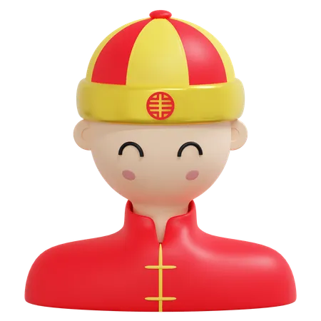 Guy Wearing Traditional Costume Chinese New Year 3 D Icon Illustration 3D Icon