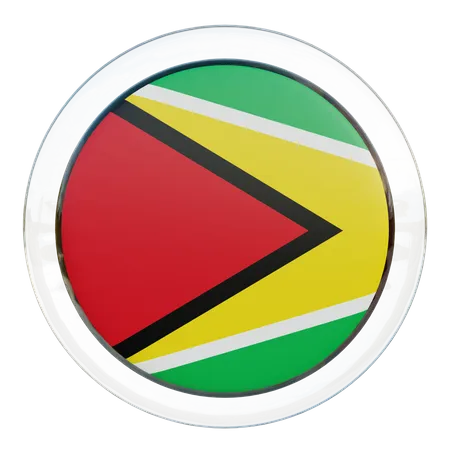 Guyana Flag Glass  3D Flag