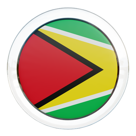 Guyana Flag Glass 3D Illustration