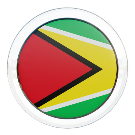 Guyana Round Flag  3D Icon