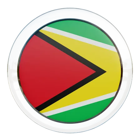 Guyana Round Flag 3D Icon