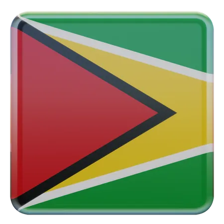 Guyana Square Flag 3D Icon