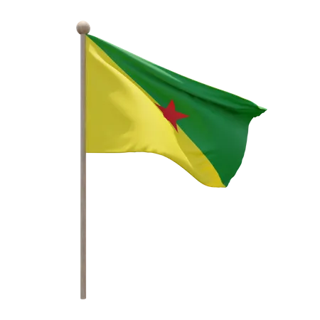 Mât de drapeau de Guyane française  3D Icon