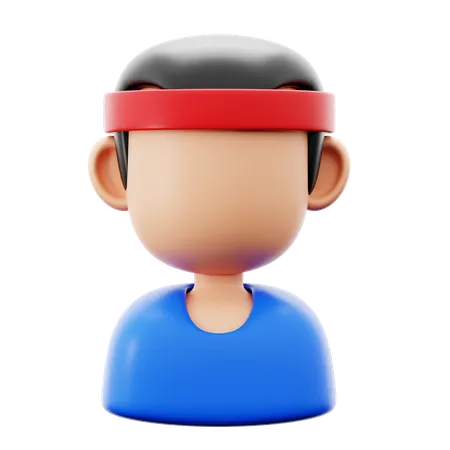 Male Person With Head Band Run Sport Training Activity 3 D Icon Illustration Render Design 3D Icon