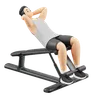 Gym boy doing Abdominal Bench exercise