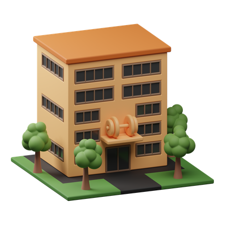 Gym building  3D Icon