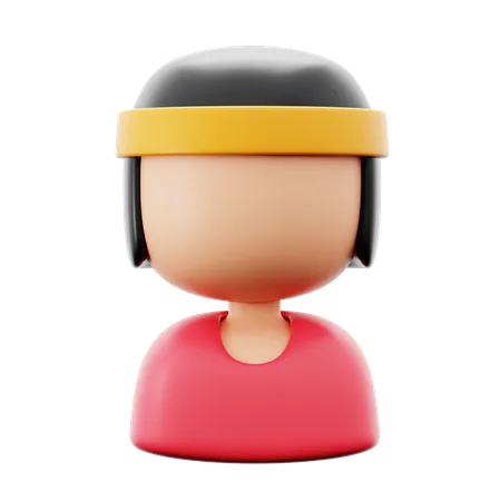 Female Person With Head Band Run Sport Training Activity 3 D Icon Illustration Render Design 3D Icon