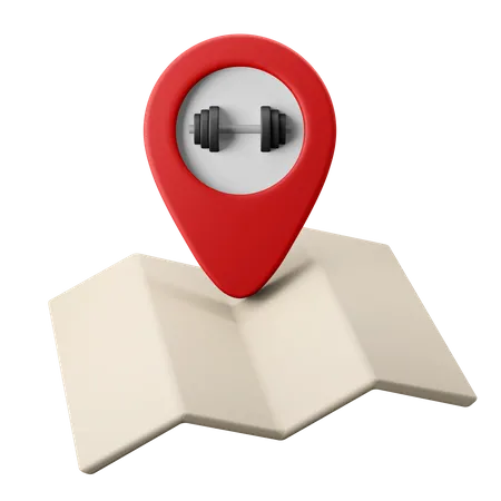 Gym Location On GPS Map Editable 3 D Icon 3D Icon