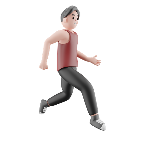 Gym Man Running  3D Illustration