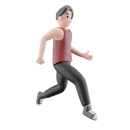 Gym Man Running  3D Illustration