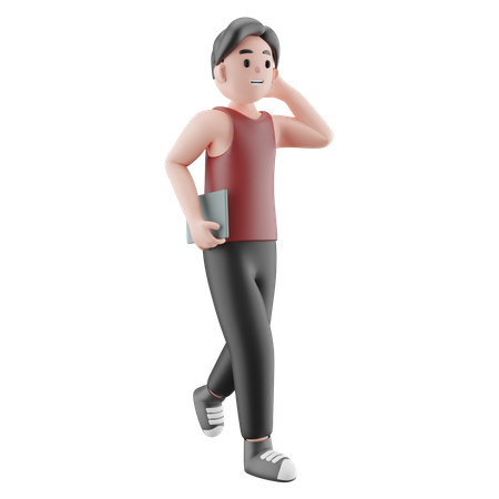 Gymman Walking  3D Illustration