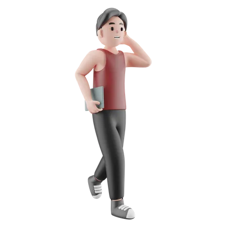Gymman Walking  3D Illustration