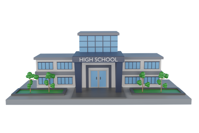 Schulgebäude  3D Illustration