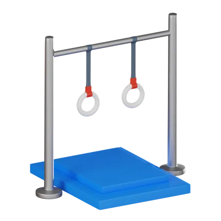 Gymnastic Rings Symbolizing Strength Balance And Active Lifestyles Perfect For Fitness Enthusiasts And Sports Related Designs 3 D Render Illustration 3D Icon