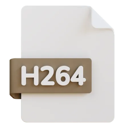 3 D Illustration Of H 264 File Extension 3D Icon
