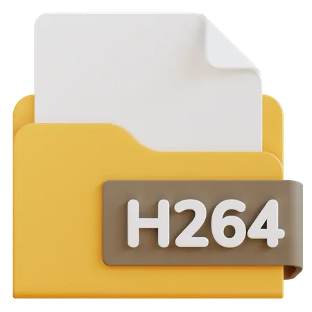 3 D H 264 File Extension Folder 3D Icon