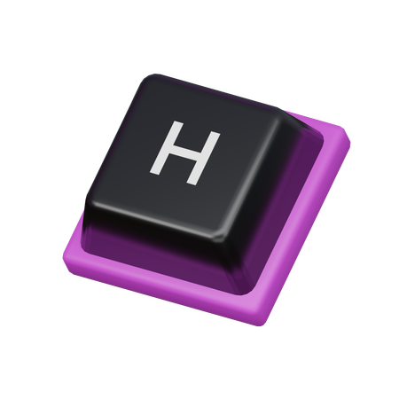 키캡 h  3D Icon