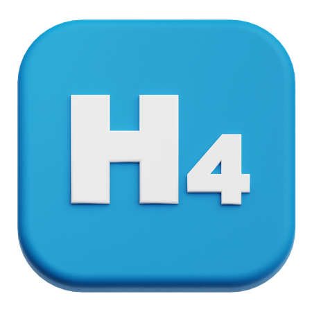 H 4  3D Icon