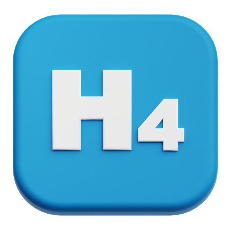 H 4  3D Icon