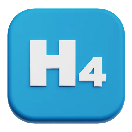 H 4  3D Icon