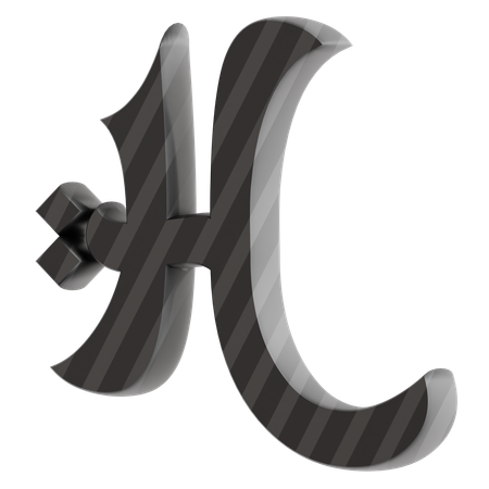 H alphabet  3D Icon