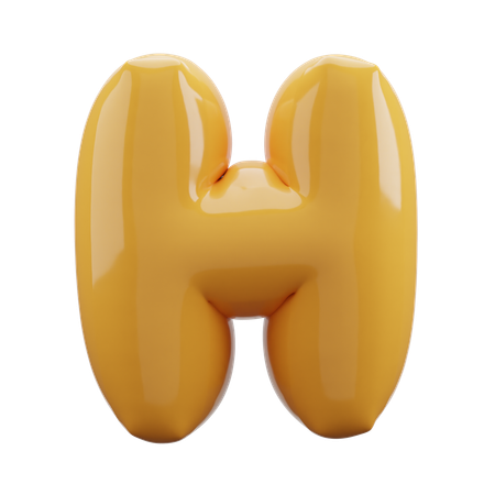 H  Alphabet  3D Icon