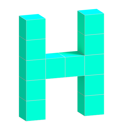 H Alphabet  3D Icon