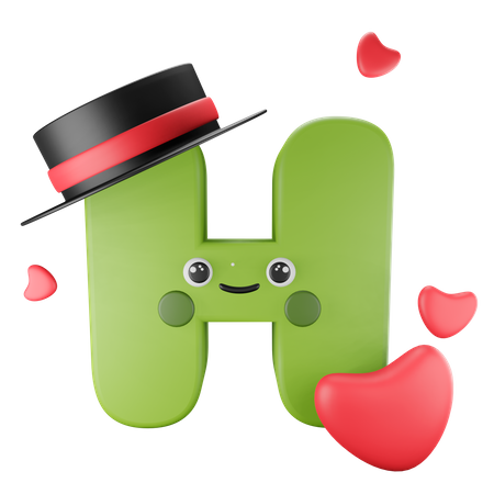 H alphabet  3D Icon