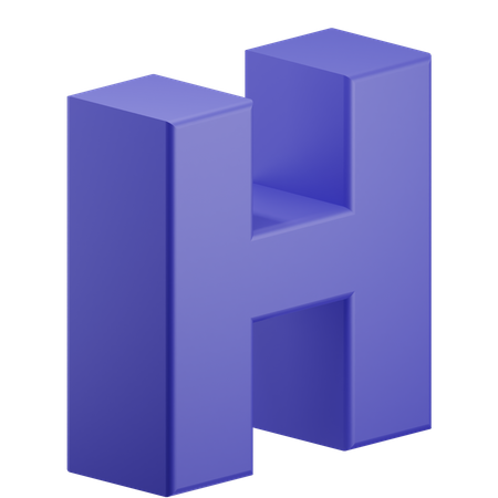 H alphabet  3D Icon