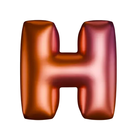 H Balloon Shaped Letter  3D Icon