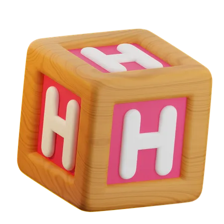 H Cube Block  3D Icon