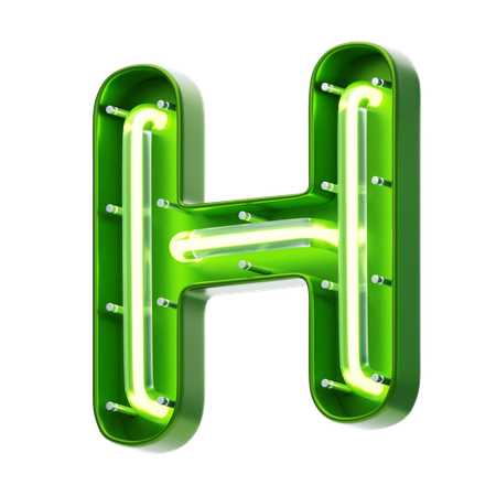 Texto neon em forma de letra h  3D Icon