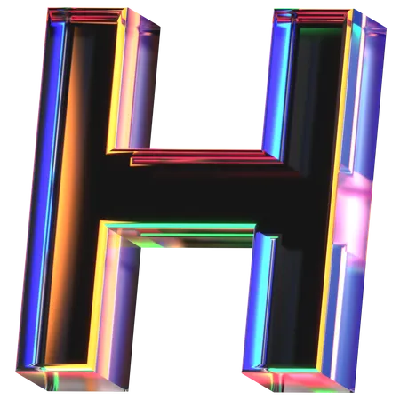 Icono 3 D De Una Letra De Cristal H 3D Icon