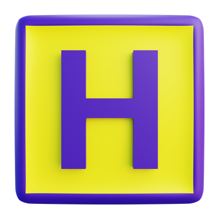 H Letter  3D Icon