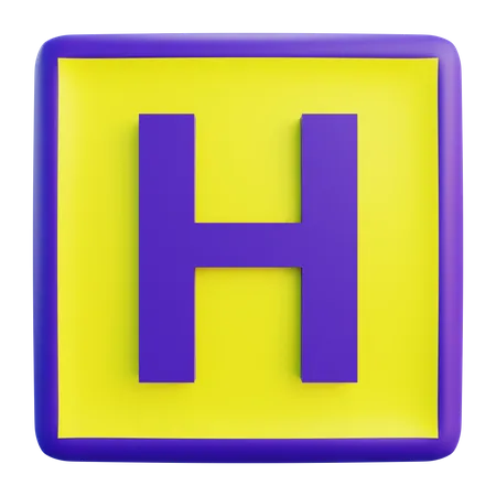 3 D H Letter With Isolated Background 3D Icon