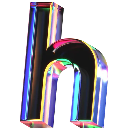 3 D Icon Of A Glass Letter H 3D Icon
