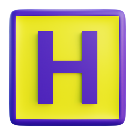H lettre  3D Icon