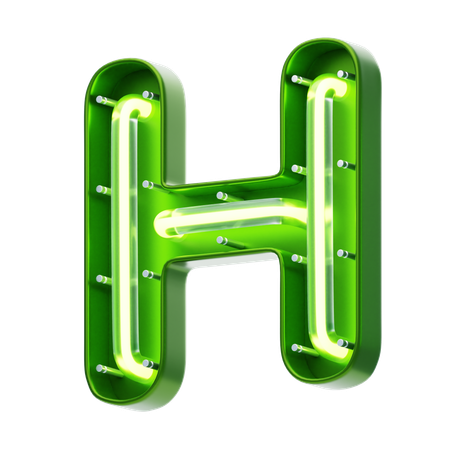 H lettre forme néon texte  3D Icon
