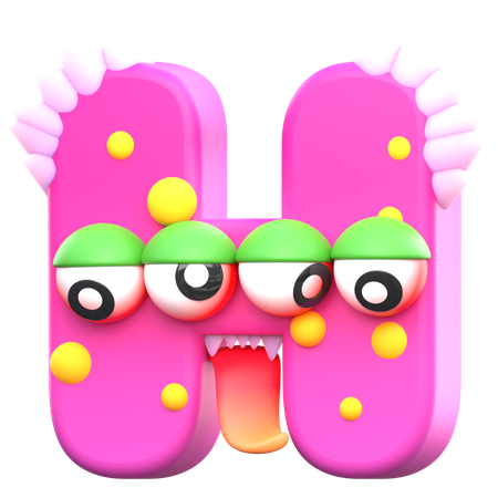 H Monster Alphabet  3D Icon