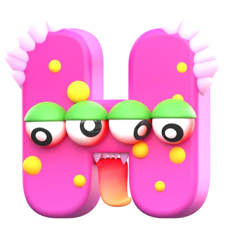 H Monster Alphabet  3D Icon