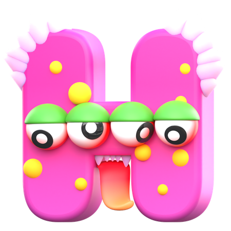 H Monster Alphabet  3D Icon