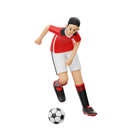 Habilidade de drible de jogador de futebol  3D Illustration