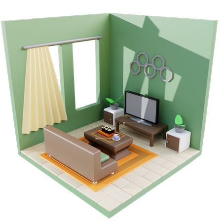 Cuarto familiar  3D Icon